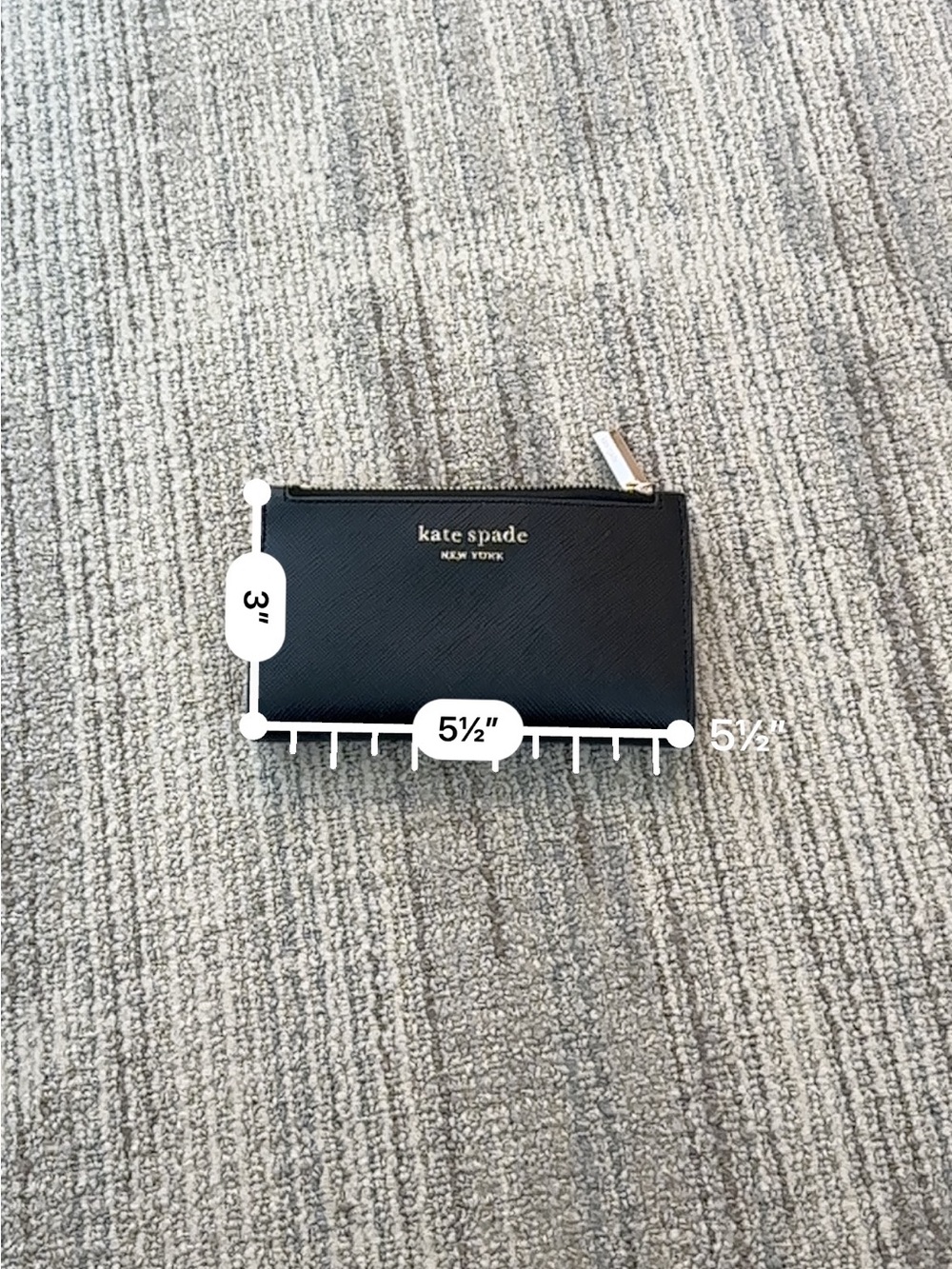 kate spade Black Saffiano Zip Wallet with Gold Logo - Picture 5 of 5